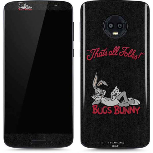 Looney Tunes Bugs Bunny Thats All Folks Moto G6 Skin