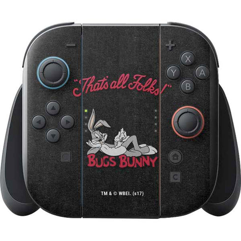 Looney Tunes Bugs Bunny Thats All Folks Nintendo Switch 2 (2025) with Joy-Con Skin