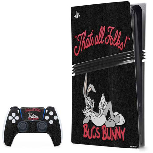 Looney Tunes Bugs Bunny Thats All Folks PlayStation PS5 Skins