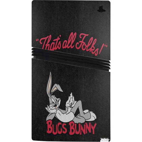 Looney Tunes Bugs Bunny Thats All Folks PS5 Pro Console Skin