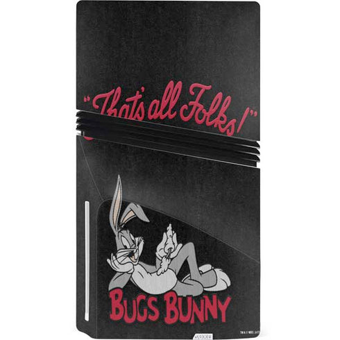 Looney Tunes Bugs Bunny Thats All Folks PS5 Pro Disk Console Skin