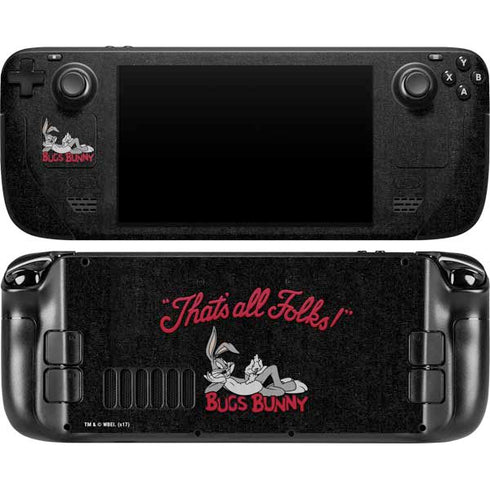 Looney Tunes Bugs Bunny Thats All Folks Steam Deck Handheld Gaming Computer OLED Skin