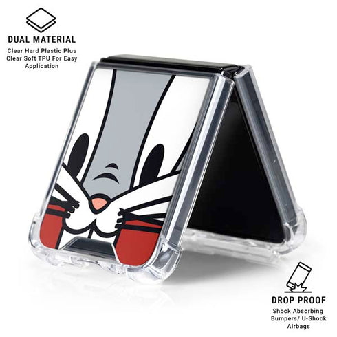Looney Tunes Bugs Bunny Zoomed In Galaxy Z Flip6 Clear Case