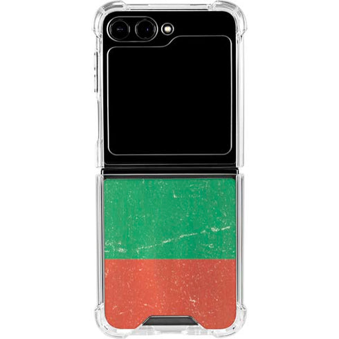 Bulgarian Flag Distressed Galaxy Z Flip6 Clear Case