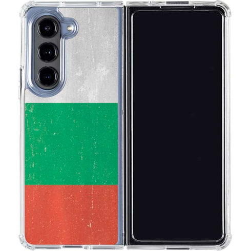 Bulgarian Flag Distressed Galaxy Z Fold5 5G Clear Case