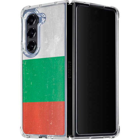 Bulgarian Flag Distressed Galaxy Z Fold5 5G Clear Case