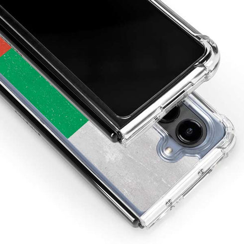 Bulgarian Flag Distressed Galaxy Z Fold5 5G Clear Case