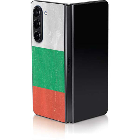 Bulgarian Flag Distressed Galaxy Z Fold5 5G Skin