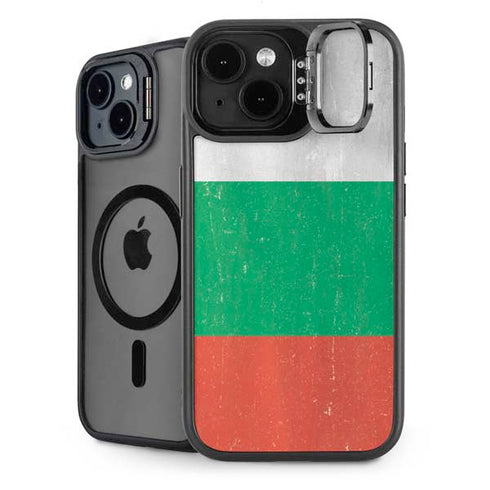 Bulgarian Flag Distressed iPhone 14 Kickstand Case