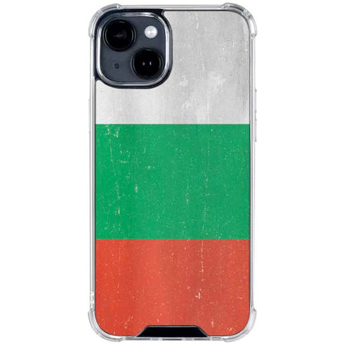 Bulgarian Flag Distressed iPhone 15 Clear Case