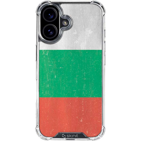 Bulgarian Flag Distressed iPhone 16 Plus Clear Case