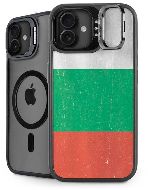 Bulgarian Flag Distressed iPhone 16 Plus Kickstand Case