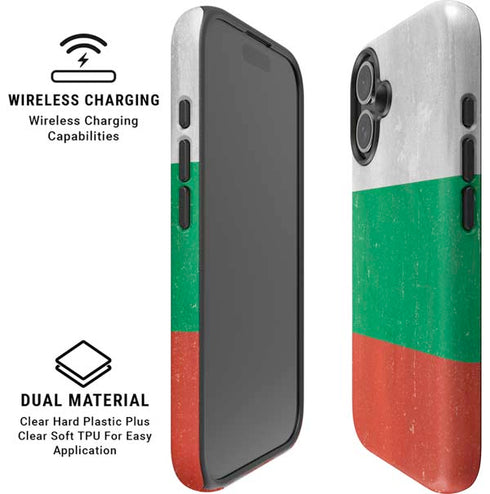 Bulgarian Flag Distressed iPhone 16 Plus Magsafe Impact Case