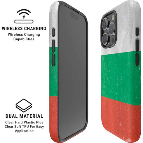 Bulgarian Flag Distressed iPhone 16 Pro Magsafe Impact Case