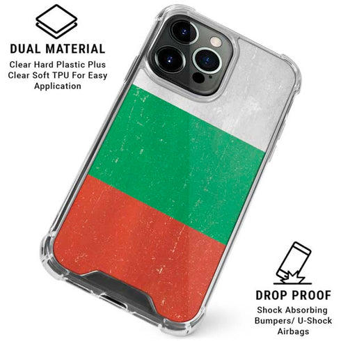 Bulgarian Flag Distressed iPhone 16 Pro Max Clear Case