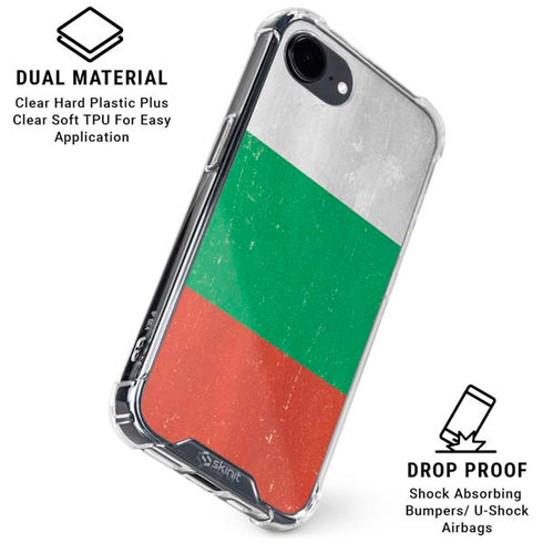 Bulgarian Flag Distressed iPhone 16e Clear Case