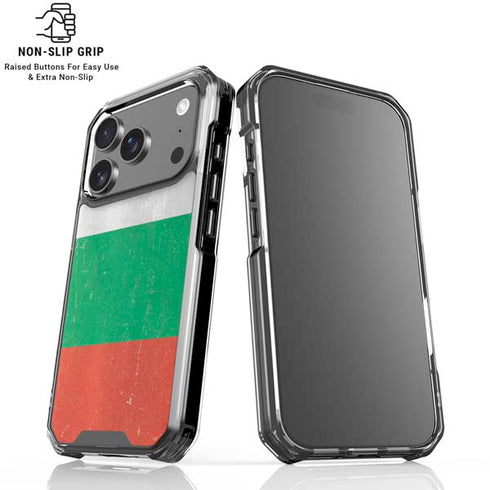 Bulgarian Flag Distressed iPhone 18 Pro Clear Case