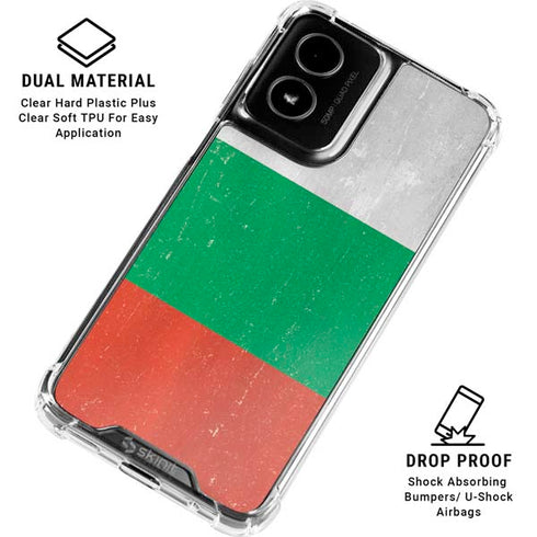 Bulgarian Flag Distressed Moto G Power 5G (2024) Clear Case
