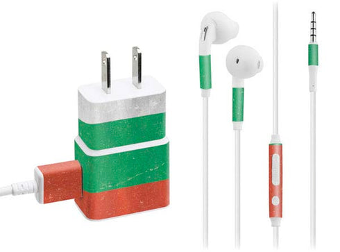 Bulgarian Flag Distressed Phone Charger Skin