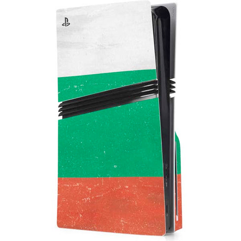 Bulgarian Flag Distressed PS5 Pro Disk Console Skin