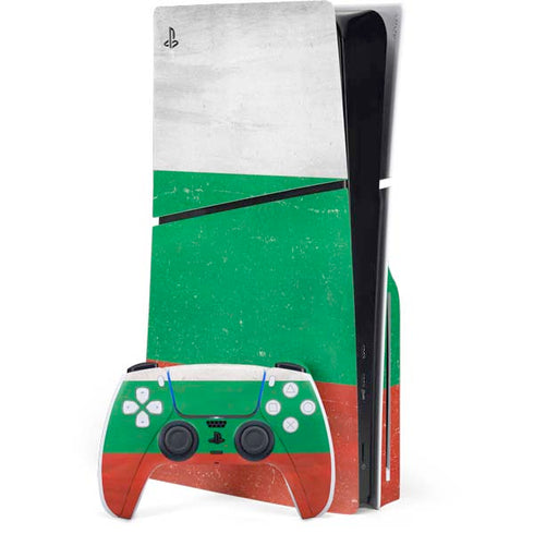 Bulgarian Flag Distressed PlayStation PS5 Skins