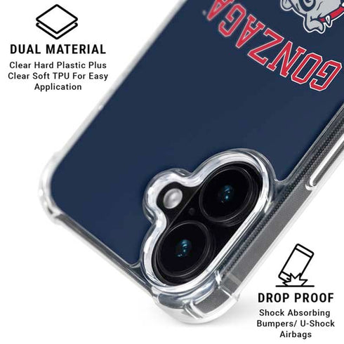 Gonzaga University Bulldogs iPhone 16 Plus Clear Case