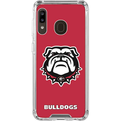 University of Georgia Bulldogs Logo Galaxy A30 Clear Case