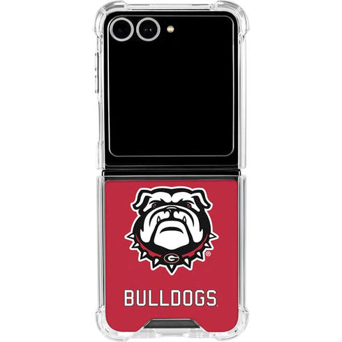 University of Georgia Bulldogs Logo Galaxy Z Flip7 Clear Case