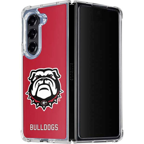 University of Georgia Bulldogs Logo Galaxy Z Fold5 5G Clear Case