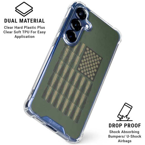 Bullet American Flag Galaxy S25 Plus Clear Case