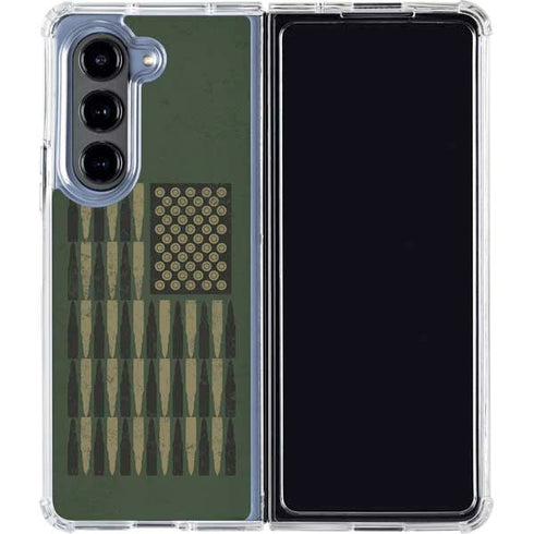 Bullet American Flag Galaxy Z Fold5 5G Clear Case