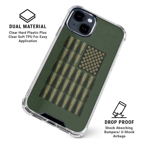 Bullet American Flag iPhone 15 Clear Case