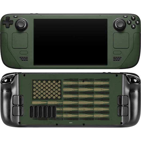 Bullet American Flag Steam Deck Handheld Gaming Computer OLED Skin