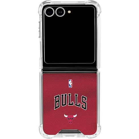 NBA Chicago Bulls Jersey Galaxy Z Flip7 Clear Case