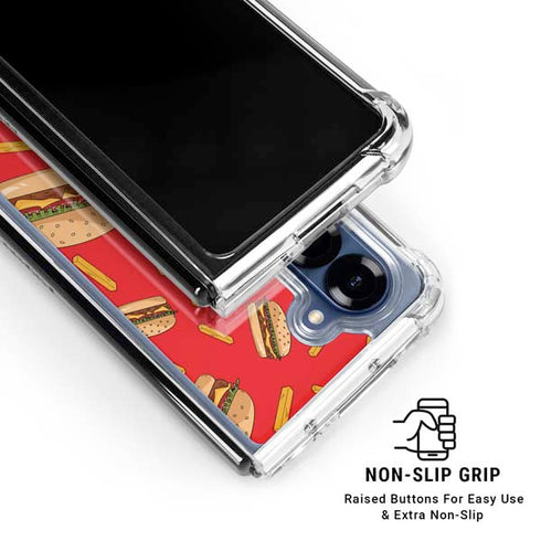 Burgers and Fries Galaxy Z Fold6 Clear Case