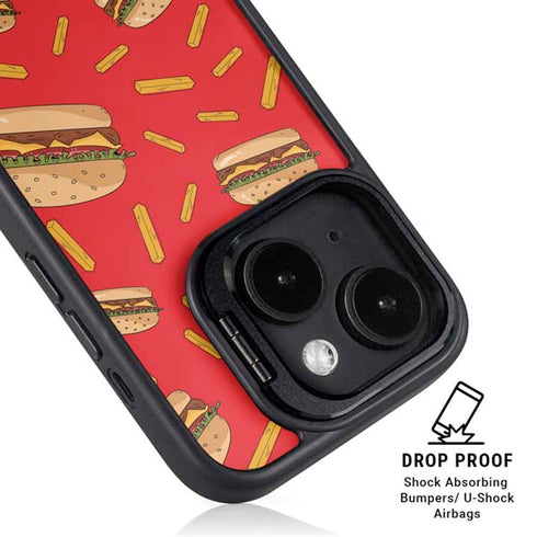 Burgers and Fries iPhone 14 Kickstand Case