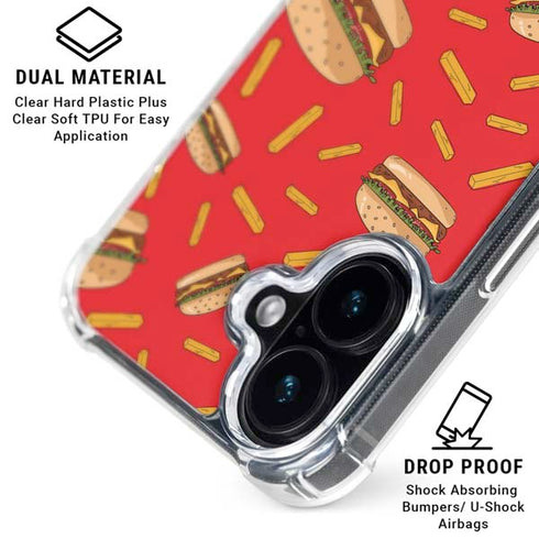 Burgers and Fries iPhone 16 Plus Clear Case