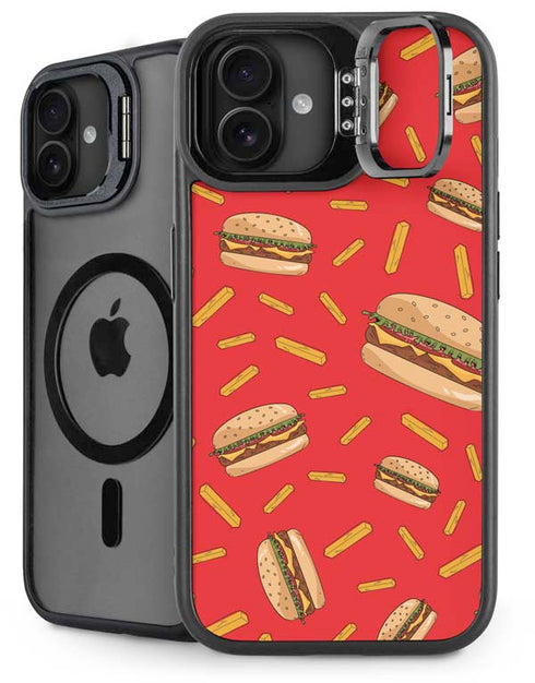 Burgers and Fries iPhone 16 Plus Kickstand Case