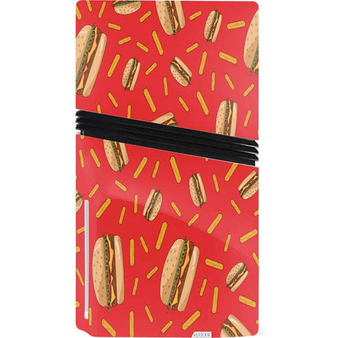 Burgers and Fries PS5 Pro Disk Console Skin