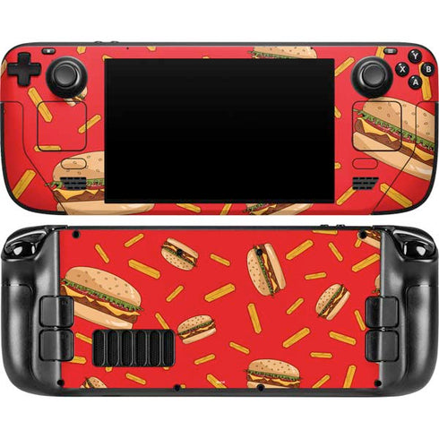 Burgers and Fries Steam Deck Handheld Gaming Computer OLED Skin