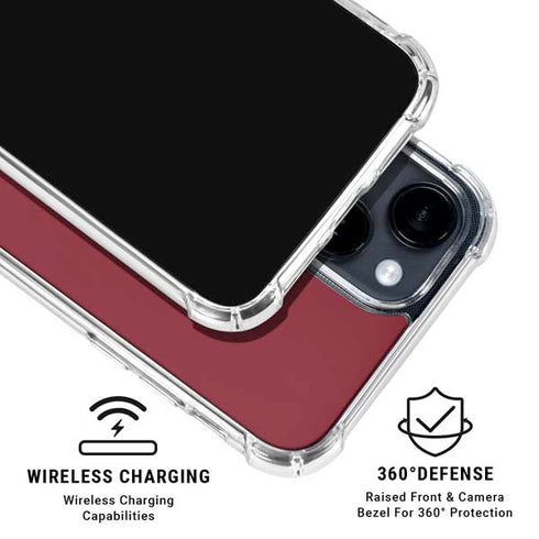 Burgundy iPhone 15 Clear Case