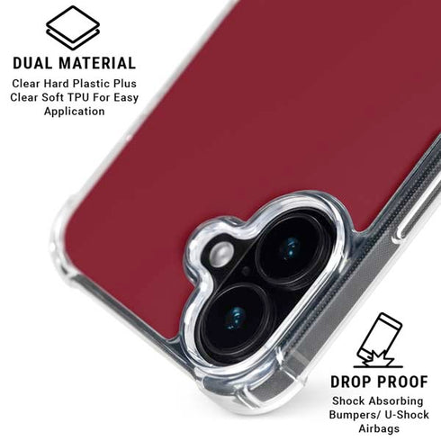 Burgundy iPhone 16 Plus Clear Case