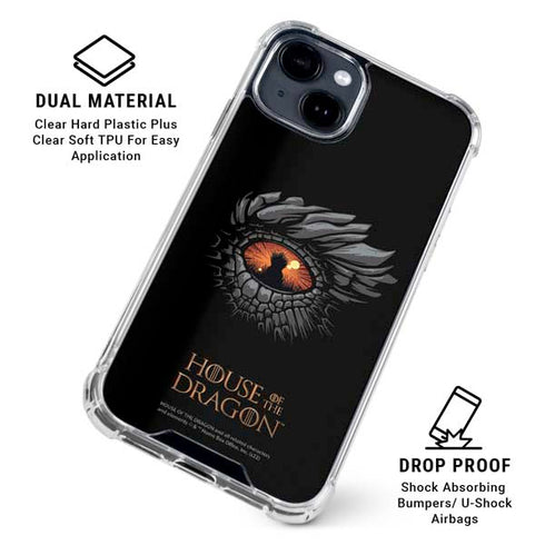 HBO House of the Dragon Burning Dragon iPhone 15 Clear Case