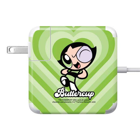 Cartoon Network Powerpuff Girls Buttercup Green Hearts 85W Power Adapter (15 and 17 inch MacBook Pro Charger) Skin