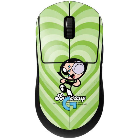 Cartoon Network Powerpuff Girls Buttercup Green Hearts G Pro Wireless Gaming Mouse Skin
