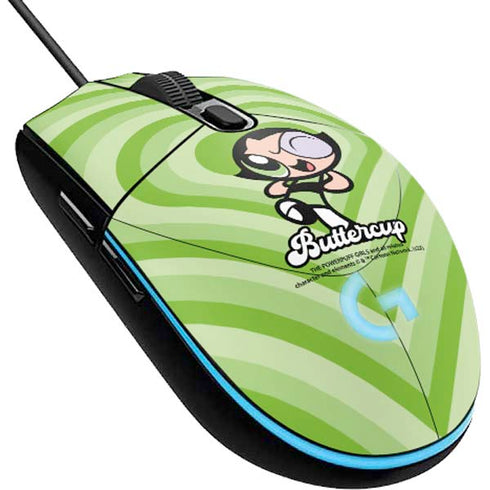 Cartoon Network Powerpuff Girls Buttercup Green Hearts G203 Prodigy RGB Wired Gaming Mouse Skin
