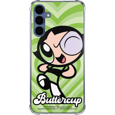 Cartoon Network Powerpuff Girls Buttercup Green Hearts Galaxy A35 5G Clear Case