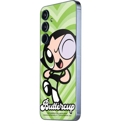 Cartoon Network Powerpuff Girls Buttercup Green Hearts Galaxy A35 5G Skin