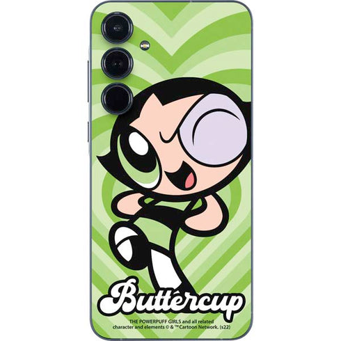 Cartoon Network Powerpuff Girls Buttercup Green Hearts Galaxy A36 5G Skin