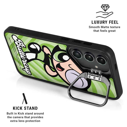 Cartoon Network Powerpuff Girls Buttercup Green Hearts Galaxy S24 FE Kickstand Case
